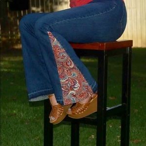 Nicole Miller Bell bottom jeans flare boho hippie